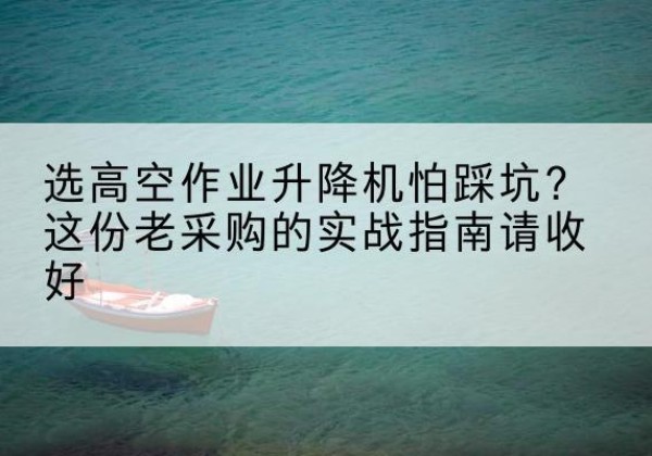 芮城高空作业升降机厂家推荐-选高空作业升降机怕踩坑？这份老采购的实战指南请收好