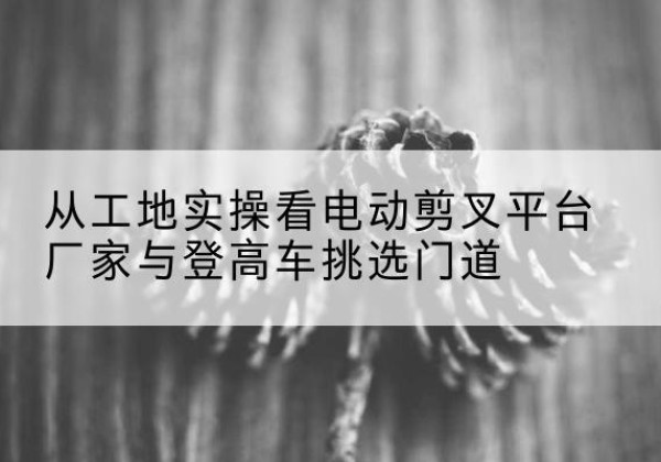 芮城电动剪叉升降平台厂家-从工地实操看电动剪叉平台厂家与登高车挑选门道