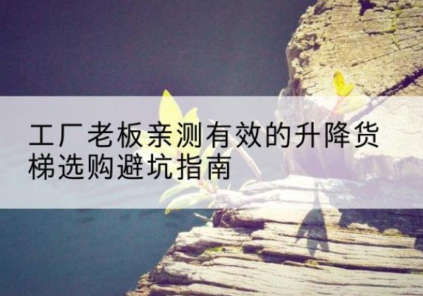 芮城升降货梯怎么选-工厂老板亲测有效的升降货梯选购避坑指南